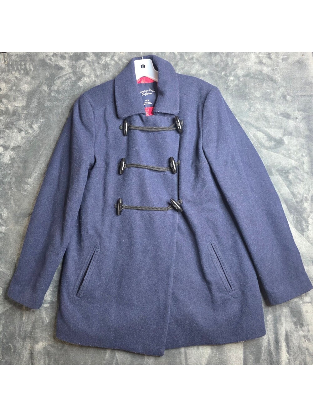 American Eagle Navy Double Breasted Wool Pea Coat/Jacket Women's Sz Medium